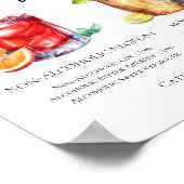 Poster Menu de Mocktails Élégants pour une Soirée de Mari (Coin)