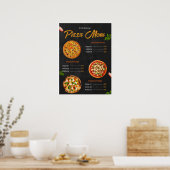 Poster Menu de pizza éditable Pizzaria Menu de restaurant (Cuisine)