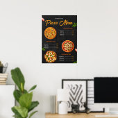 Poster Menu de pizza éditable Pizzaria Menu de restaurant (Bureau à domicile)