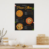 Poster Menu de pizza éditable Pizzaria Menu de restaurant (Cuisine)