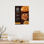 Poster Menu de pizza éditable Pizzeria Menu de restaurant (Cuisine)