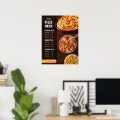 Poster Menu de pizza éditable Pizzeria Menu de restaurant (Bureau à domicile)