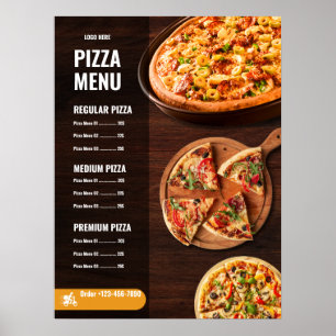 Poster Menu de pizza éditable Pizzeria Menu de restaurant