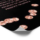 Poster Menu de prix du salon de paillettes or rose Confet (Coin)