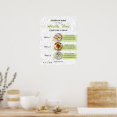 Poster Menu de restaurant de traiteur de nourriture fraîc (Cuisine)