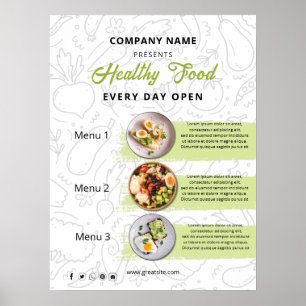 Poster Menu de restaurant de traiteur de nourriture fraîc