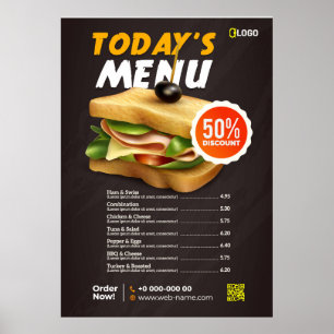 Poster Menu de restauration rapide