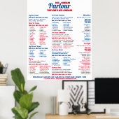 Poster Menu de salon de glace moderne (Bureau à domicile)