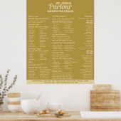 Poster Menu de salon de glace moderne (Cuisine)
