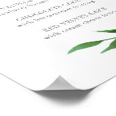 Poster Menu de saveurs de gâteau de mariage élégant aux f (Coin)