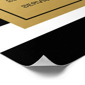 Poster Menu de service classique or Black White Stripes (Coin)