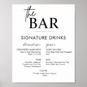 Poster Menu de signature de mariage imprimable pour bar d (Devant)