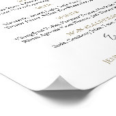 Poster Menu des boissons de Fête des mariées de printemps (Coin)