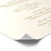 Poster Menu des boissons de mariage à la calligraphie en (Coin)