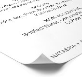 Poster Menu des boissons de Natasha Black pour un mariage (Coin)