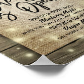 Poster Menu des boissons du bar ouvert pour mariage en bo (Coin)