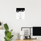 Poster Menu des boissons pour une soirée chic noir et bla (Bureau à domicile)