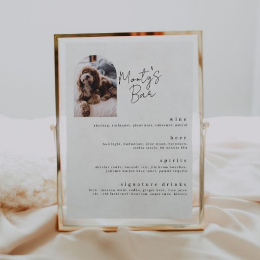 Poster Menu des Boissons Signature Pet Bar