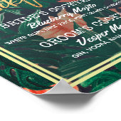 Poster Menu des boissons signatures de mariage floral tro (Coin)