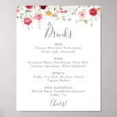Poster Menu des Mariages Fleur sauvage Multicolor Simple (Devant)