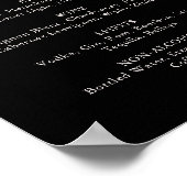 Poster Menu des Mariages noirs Fleurs sauvages classiques (Coin)