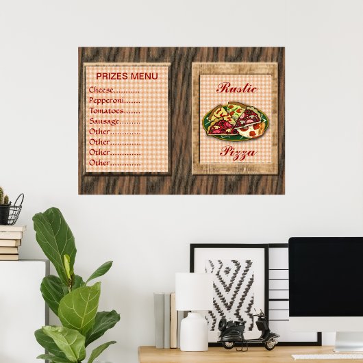 Poster Menu des prix des pizzas (Bureau à domicile)
