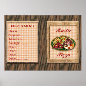Poster Menu des prix des pizzas (Devant)
