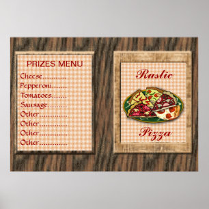 Poster Menu des prix des pizzas
