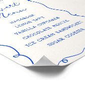 Poster Menu Dessert Cadre Bleu Dessiné À La Main (Coin)