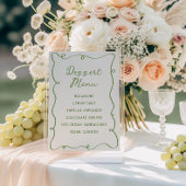 Poster Menu Dessert Cadre Vert Levé À La Main