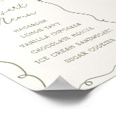 Poster Menu Dessert Cadre Vert Tiré À La Main (Coin)