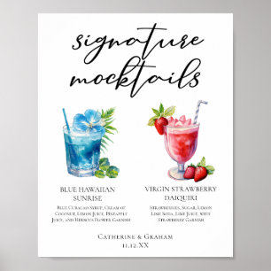 Poster Menu d'été Mocktails Signature Plage