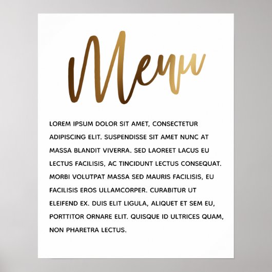 Poster Menu d'événement Simple d'écriture manuscrite mini (Devant)