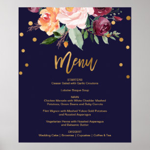 Poster Menu Dîner Floral Automne