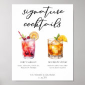 Poster Menu Dirty Shirley Bourbon Smash Signature Boisson (Devant)