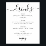 Poster Menu du bar à boissons de mariage noir et blanc<br><div class="desc">Mariage de script noir et blanc boissons affiche menu. Convient pour l'anniversaire,  l'anniversaire et toute autre fête. Veuillez me contacter si vous avez besoin d'autres articles.</div>