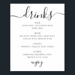 Poster Menu du bar à boissons de mariage noir et blanc<br><div class="desc">Mariage de script noir et blanc boissons affiche menu. Convient pour l'anniversaire,  l'anniversaire et toute autre fête. Veuillez me contacter si vous avez besoin d'autres articles.</div>
