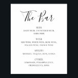 Poster Menu du bar à boissons de mariage noir et blanc<br><div class="desc">Un mariage de script noir et blanc boit une affiche du menu du bar. Convient pour l'anniversaire,  l'anniversaire et toute autre fête. Veuillez me contacter si vous avez besoin d'autres articles.</div>