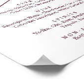 Poster Menu du bar à calligraphie de texte de Bourgogne r (Coin)