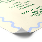 Poster Menu du bar Cin Cin bleu vert Love in Bloom (Coin)