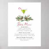 Poster Menu du bar de la soirée de Noël Martinis et Gui (Devant)