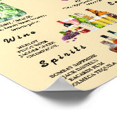 Poster Menu du bar de mariage jaune beurre (Coin)