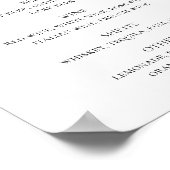 Poster Menu du bar des boissons à fleurs pourpre d'aquare (Coin)