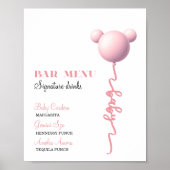 Poster Menu du bar des boissons signatures Pink Bear Ball (Devant)