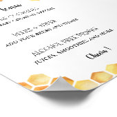 Poster Menu du bar du Baby shower Mommy to Bee (Coin)