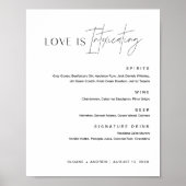 Poster Menu du bar HARLOW Love Is Intoxicating panneau 8x (Devant)