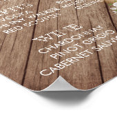 Poster Menu du bar - Mariage dans un tonneau en bois rust (Coin)