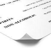 Poster Menu du bar ouvert en spirale pour le panneau de m (Coin)