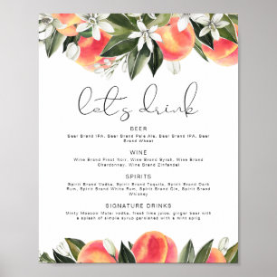 Poster Menu du bar SAVANNAH Peach Let's Drink
