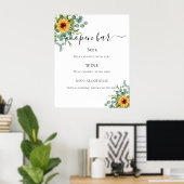 Poster Menu du bar verdoyant Sunflower eucalyptus (Bureau à domicile)